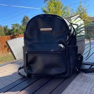 Stone Mountain Leather Black Mini Backpack